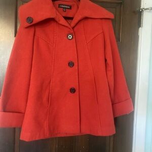 1 Madison Women's Bold Red Pea Coat